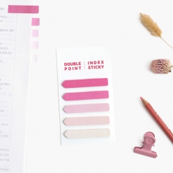 더블 포인트 인덱스 스티키 컬러칩 - 핑크